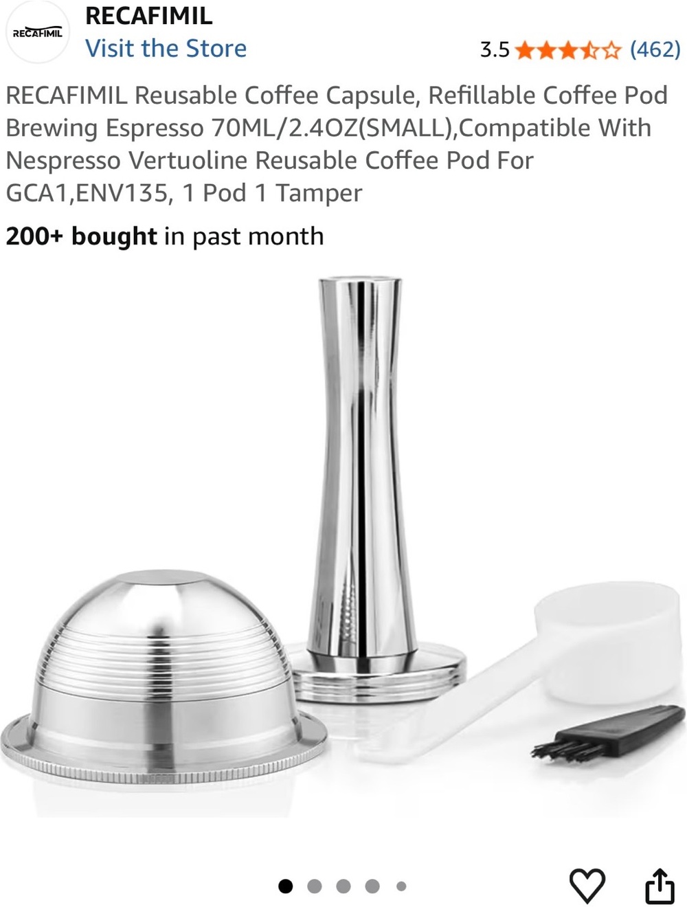 Reusable Coffee/Espresso Capsule Pod Tamper Set